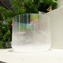 Q`re white alchemy crystal singing bowl