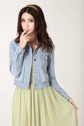 Lady Light Blue Fashion Denim Jacket S141302L