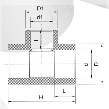 DIN PN10 Tee de réduction de l&#39;approvisionnement en eau Upvc Blanc