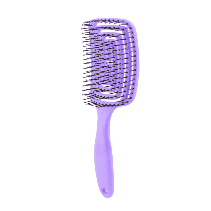 Hotsale Pastel Pink Color Repell Curved Vent Nylon Bristle Detangle Hair Brush and Comb