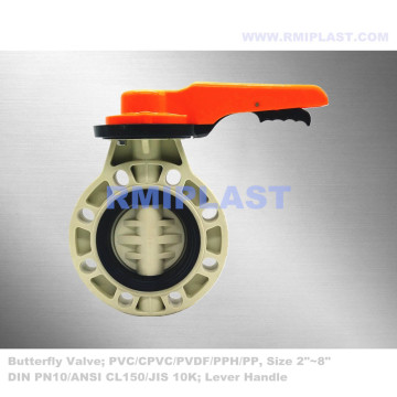 PPH Butterfly Valve PN10 2" 3" 4"