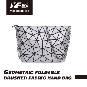 Geometric foldable brushed fabric hangbag