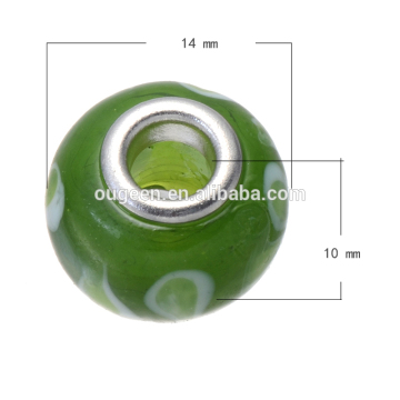 SILVER MURANO GLASS BEAD LAMPWORK beads fit European Charm Bracelet 2015
