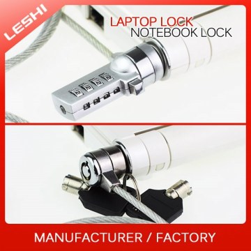 Resettable Combination Cable Notebook Laptop Lock, Key Laptop Notebook Lock