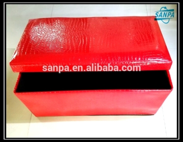 2016 Useful Foldable PU Leather Storage Chair,Storage Stool