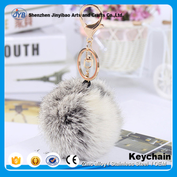 High demand fox fur ball keychain wholesale custom color fur keyring