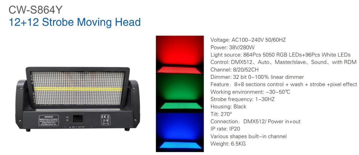 12+12 Strobe Moving Head Light