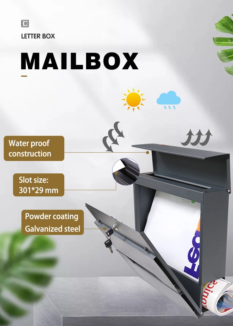 2021 New Design Letter Gift Box Large Box Home Package Stainless Steel Parcel Delivery Drop Letter Box/