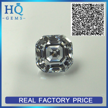 Wholesale asscher cut octagon white cz cubic zirconia loose gems stones