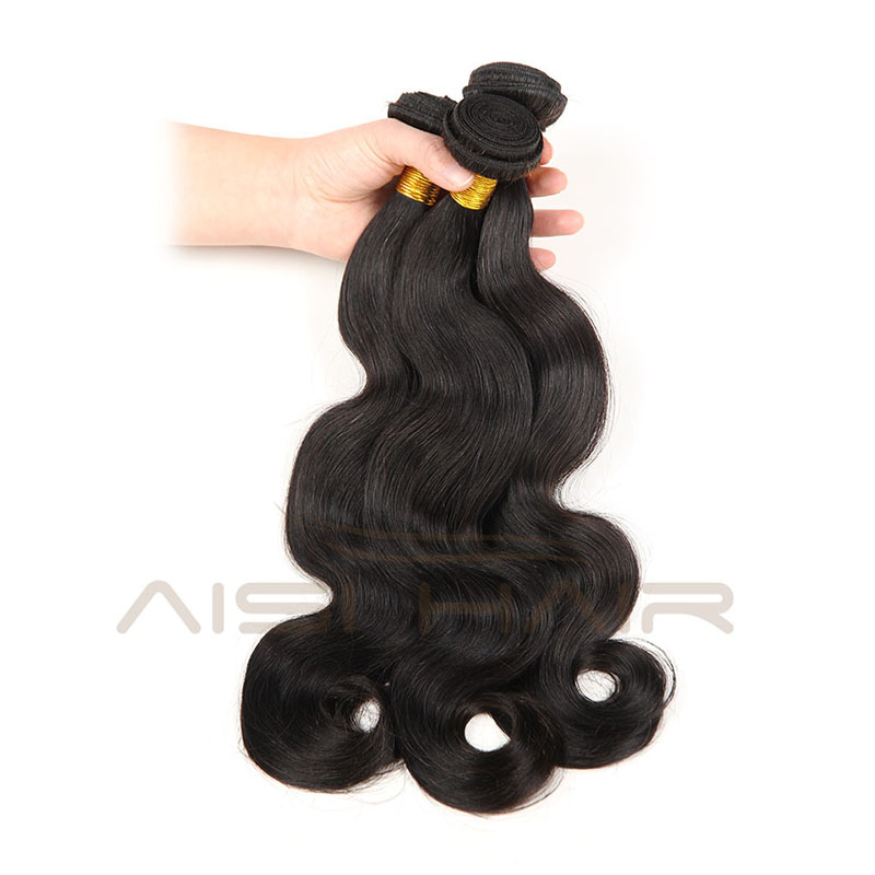 Brazilian Body Wave Human Hair Weave Bundles Natural Black 100% Human Hair Extension