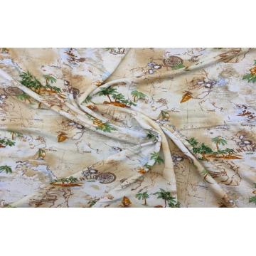 Tissu imprimé tissé au toucher doux en rayonne filée durable