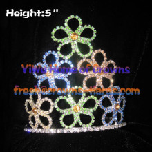 Colorful Flower Clovers Crystal Crowns