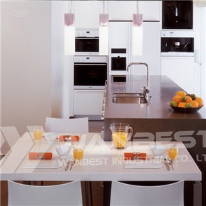 Corian Brown And White Kitchen