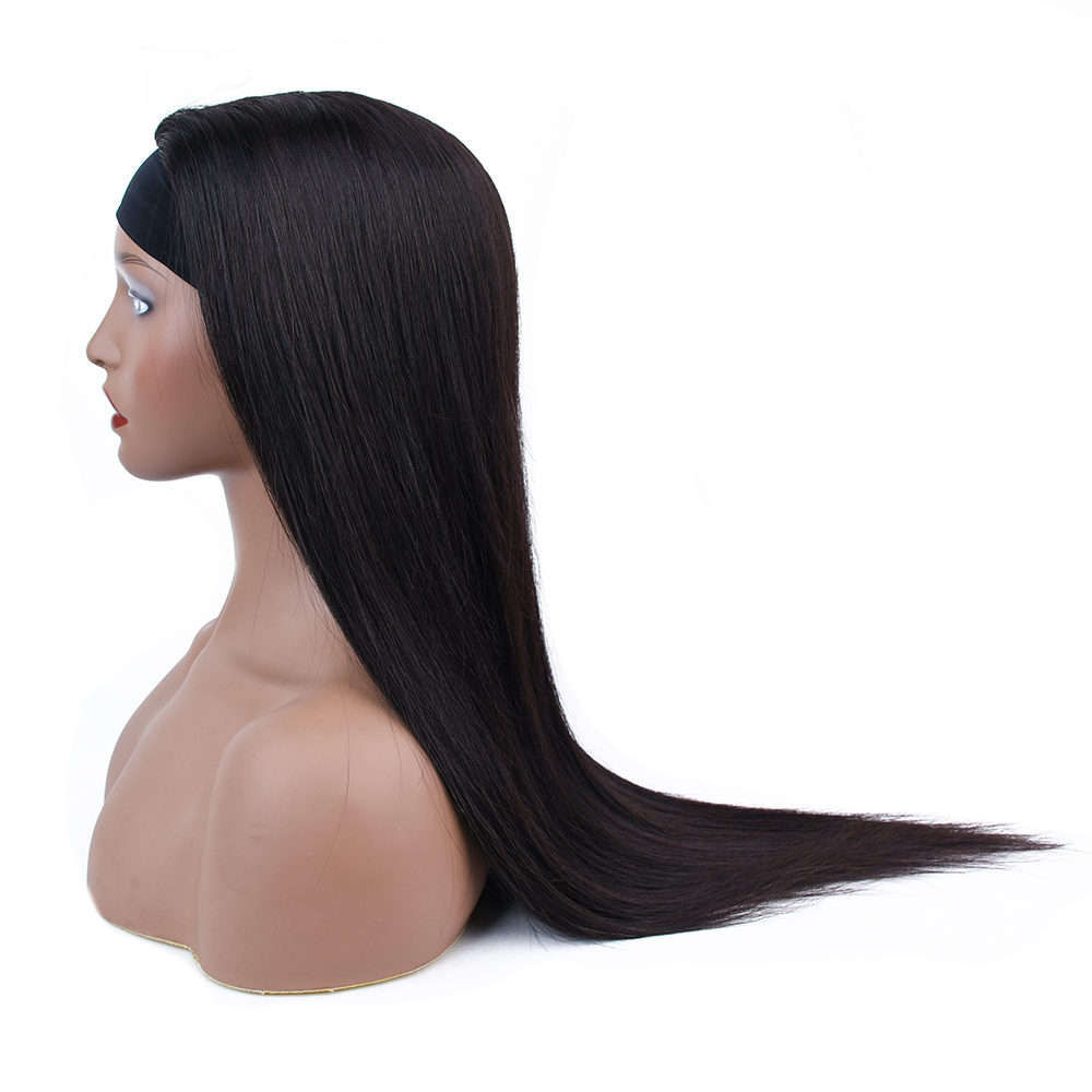 Fashionable 10A Nature Color Straight Head Band Wigs 10-28 Inch 100% Brazilian Human Hair Wholesale In Stock,100% Human Hair