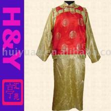 Chinese traditional Apparel red/yellow made by silk