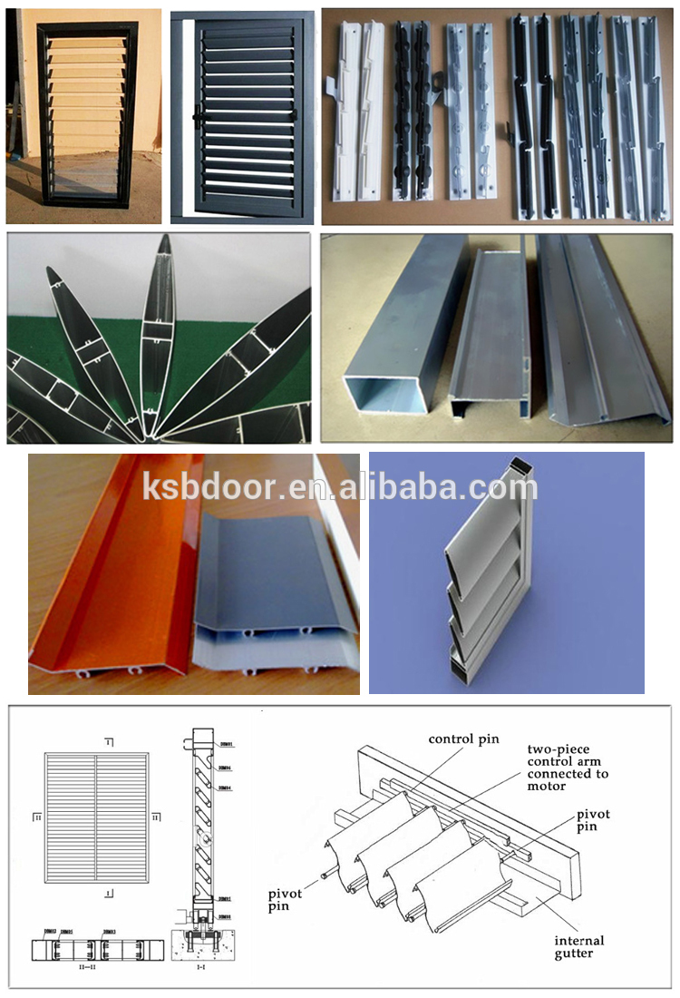 1.5mm thick powder coated wooden grain aluminium alloy frame louver shutter standard size bathroom window