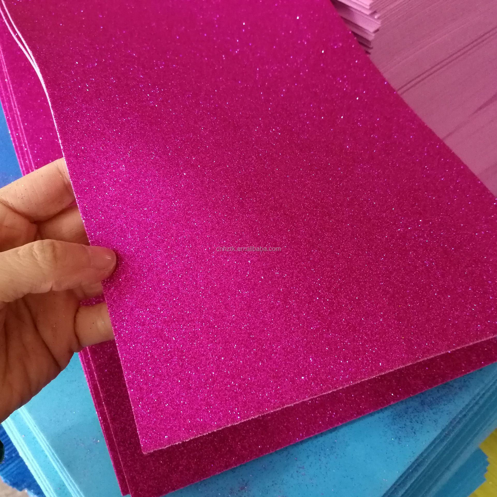 2018 Wholesale Glitter eva foam sheet, Adhesive glitter EVA Foam Sheet&Rolls