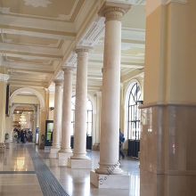 Indoor Decorative Beige Marble Stone Roman Column