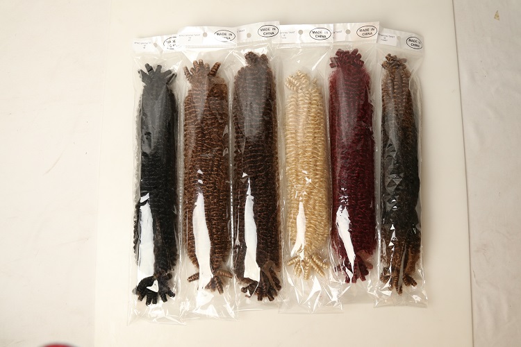 Julianna customized Synthetic fiber 16" 24" fluffed afro spring curl weave springy afro twist beaid hair