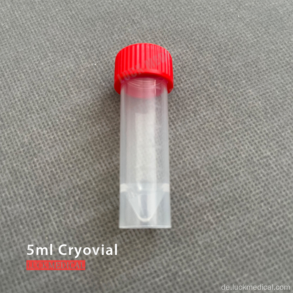 Selbststehende 5 ml Kryovial mit Schraubenkap