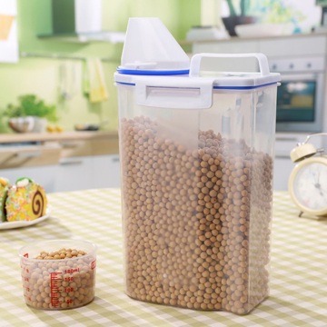 Sealed Rice Barrel Moisture Proof Storage Box With Measuring Cup Household Kitchen Flour Saving Wheel Bucket Stocks Holder
