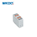 Din Rail Push in Distribution Block 4 way 2.5mm²