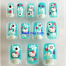 3d Acrylic Colorful Fake Nails Art Tips With Glue Great For Party