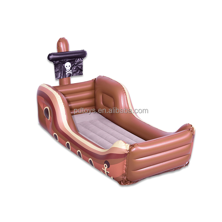 customization Inflatable Children Flocking bed Viking ship inflatable child's bed inflate air mattress_02