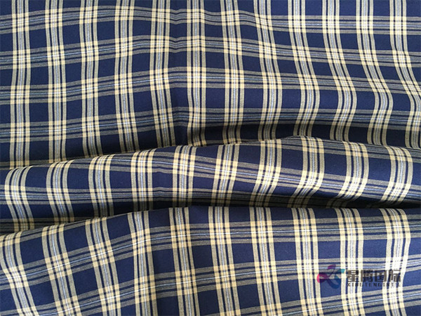 Yellow Colour Check Plain Cotton Fabric