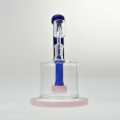 Hög borosilikat Blue Glass Water Pipe Color kan vara Opition Hookah Multi-tube glasvattenrör runt bakvatten