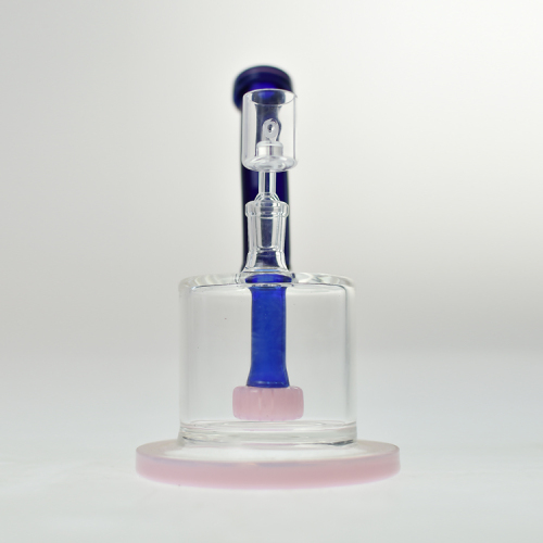 Hög borosilikat Blue Glass Water Pipe Color kan vara Opition Hookah Multi-tube glasvattenrör runt bakvatten