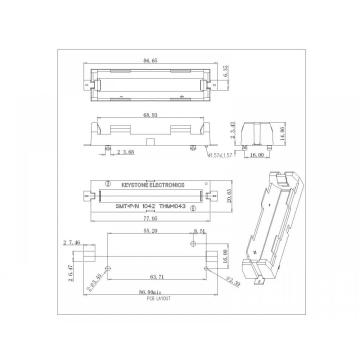 BBC-M-GO-A-18650-042 Porta della batteria singola per 18650 SMT