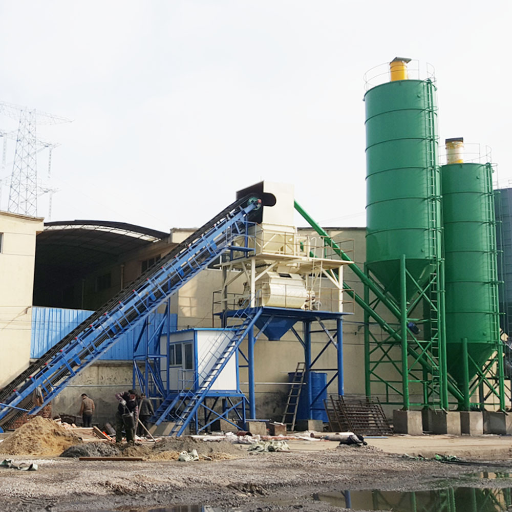 Myanmar stationary type advanced concrete batching plant