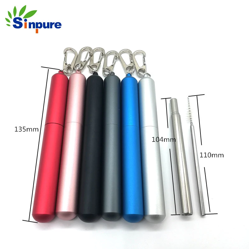 Customized Telescopic Straw Stainless Steel Drinking Straws Reusable for Bar Part