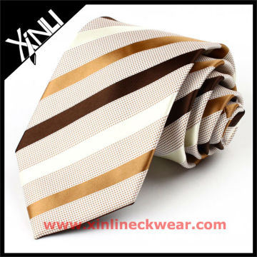 Beige 100 Silk Striped Neckties