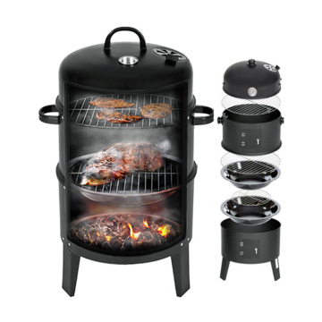 Chinese Supplier Bbq Grills Bbq Grill Smoker 3 Layers Tower Vertical Barrel Bbq Charcoal Grills