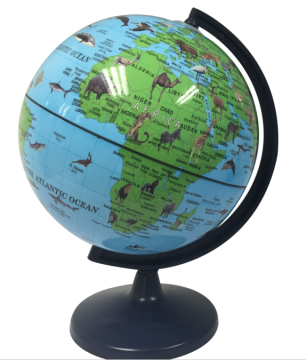 Kids Friendly Learning World Globe with Animals