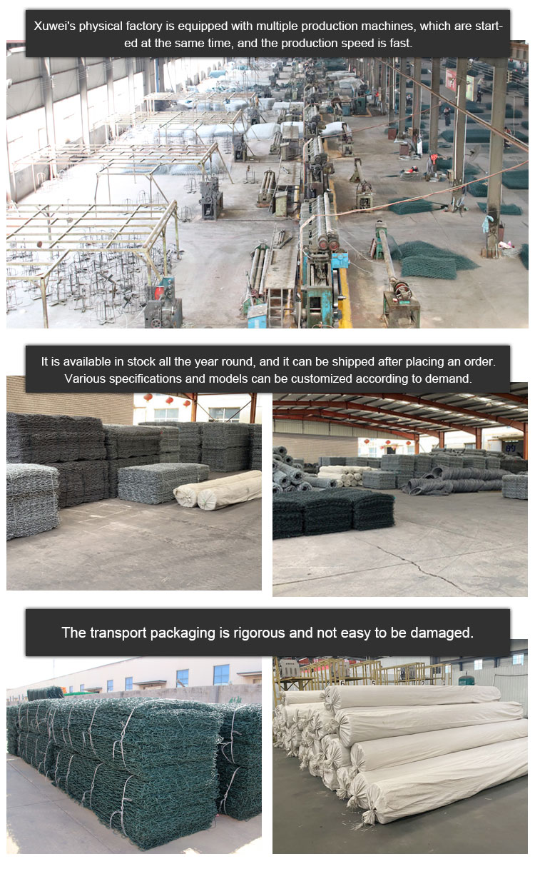 Gabion Box Stone Basket Hexagonal Woven wire mesh for stone loading for river flood control