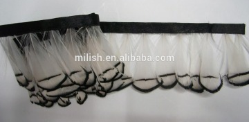 Garment ornament Largo zona plumas feather collar strip MW-0189