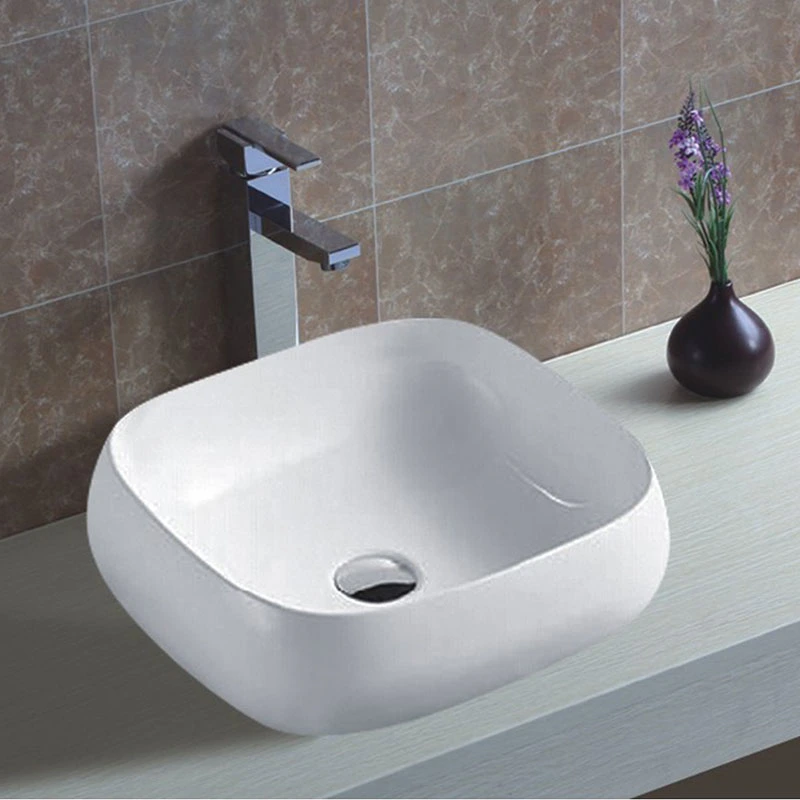 Bathroom Top Mounted Single Faucet Hole Ceramic Thin Edge Basin