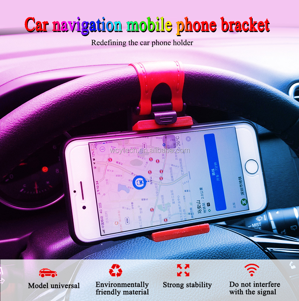 Cheap Mobile Phone Holder Car Steering Wheel Clip Mount Phone Socket Holder