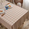 Nappe de gingham de rides étanche pour table basse