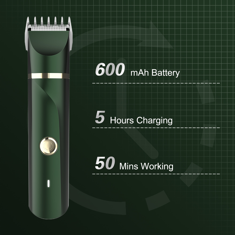 Pop trend deep green smooth safe groin hair cutter machine for men trimmer with USB and combs