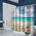 Seestern Conch wasserdicht Duschvorhang Blue Sea Beach Badezimmer Dekor