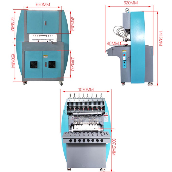 Meaisín Déanta Zipper Instealladh PVC Dongguan 8 Dath