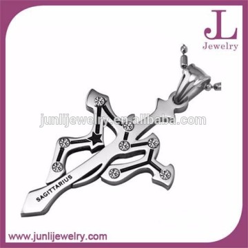 Junli Jewelry Hot Sale Czech Stone Fashion Pendant Stainless Steel Sagittarius Pendant