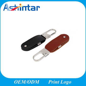 Metal Keyring USB Flash Memory Leather USB Stick Flash Disk