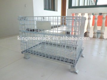 Foldable wire mesh container