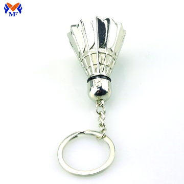 Metal custom sport shuttlecock keychain badminton