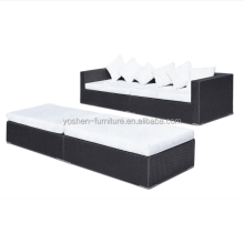 Rattan Patio Sofa: Synthetic Plastic Outdoor Lounge Furniture & Loveseat Couches